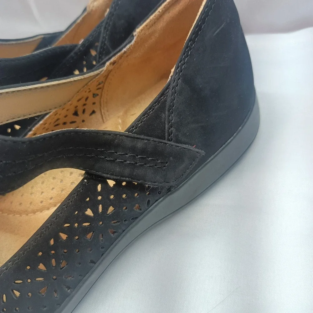 Bjorndal Wildflower Bexley Black Mary Jane Floral Cutout Shoes Womens 7M Cottage